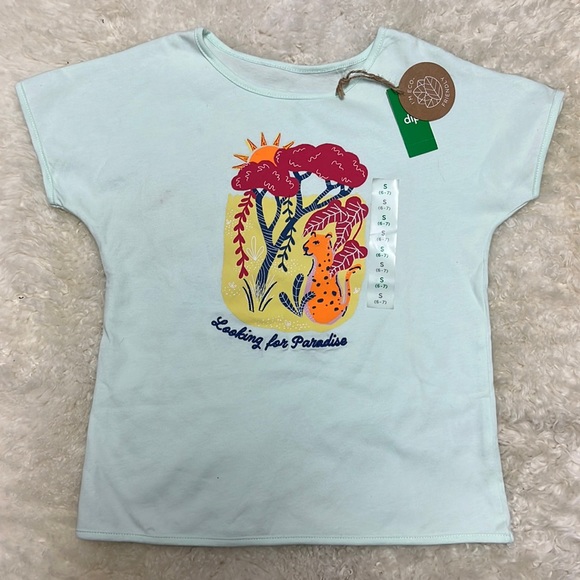NWT - Girls Organic Cotton Tshirt 6-7 - Picture 1 of 4